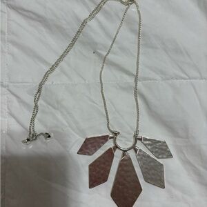 Kendra Scott Silver and Pink Geometric Necklace